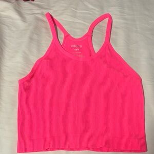 Pink Ribbed Workout and Casual Tank Top